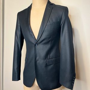 Shiny Navy Blue "Sharkskin" Suit By Fabio Fabrini - image 1